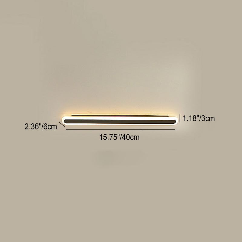 Modern Minimalist Rectangle Long Line Iron Acrylic LED Wall Sconce Lamp For Living Room