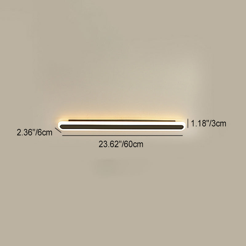 Modern Minimalist Rectangle Long Line Iron Acrylic LED Wall Sconce Lamp For Living Room