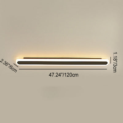Modern Minimalist Rectangle Long Line Iron Acrylic LED Wall Sconce Lamp For Living Room
