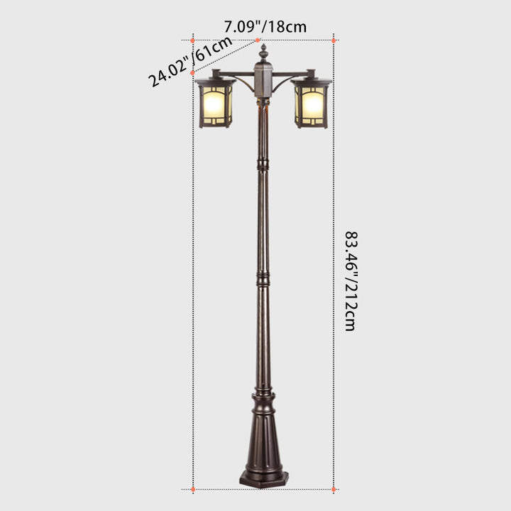 Modern Minimalist Waterproof Column Frosted Transparent Glass Aluminum 1-Light Post Head Landscape Light For Garden
