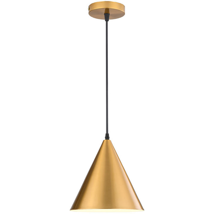 Traditional Vintage Geometric Cone Dome Aluminum 1-Light Pendant Light For Dining Room