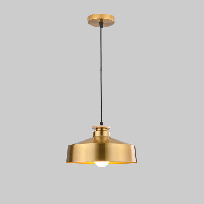 Traditional Vintage Geometric Cone Dome Aluminum 1-Light Pendant Light For Dining Room