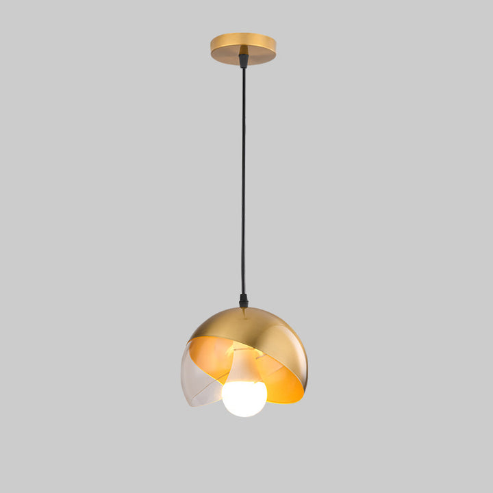 Traditional Vintage Geometric Cone Dome Aluminum 1-Light Pendant Light For Dining Room