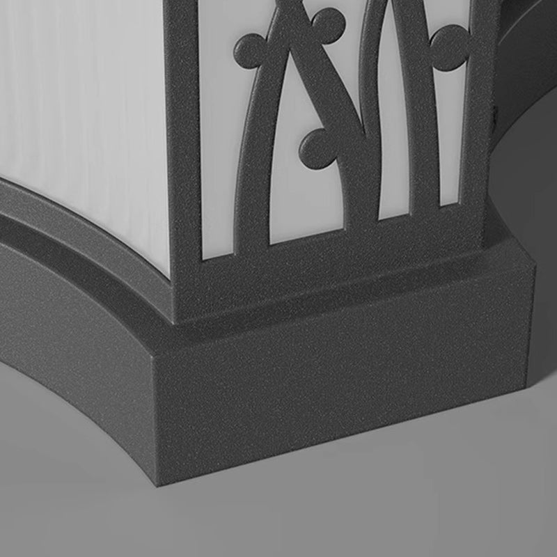 Moderne minimaliste motif de fleur quadrangulaire solaire étanche PE acier inoxydable 1-lumière lampe d&