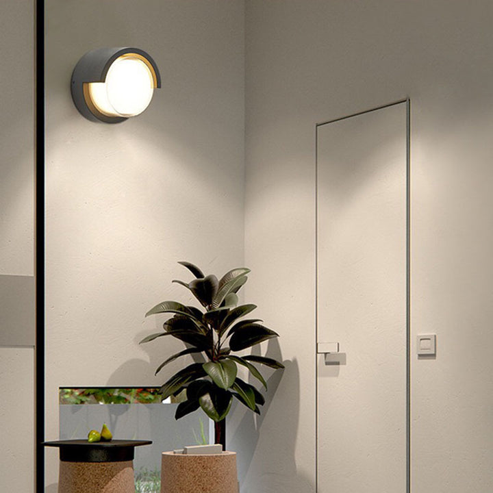 Moderne minimalistische wasserdichte runde quadratische Kunststoff-Acryl-LED-Wandleuchterlampe für den Garten 