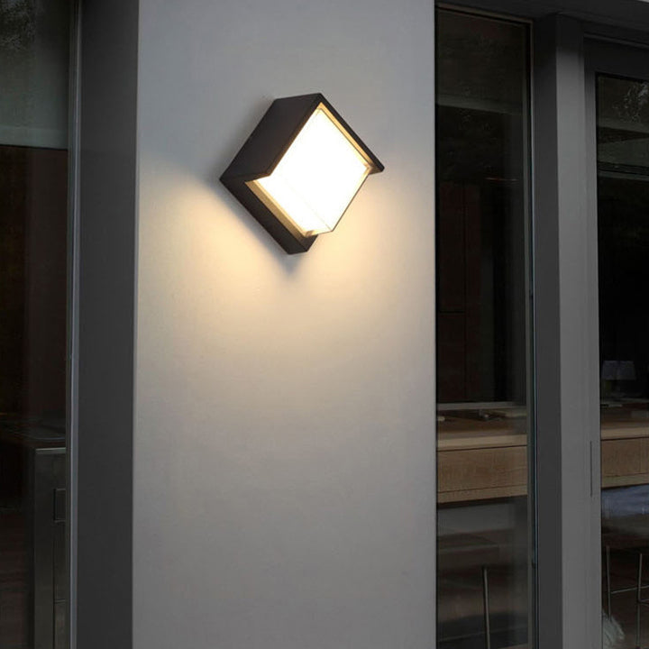 Moderne minimalistische wasserdichte runde quadratische Kunststoff-Acryl-LED-Wandleuchterlampe für den Garten 