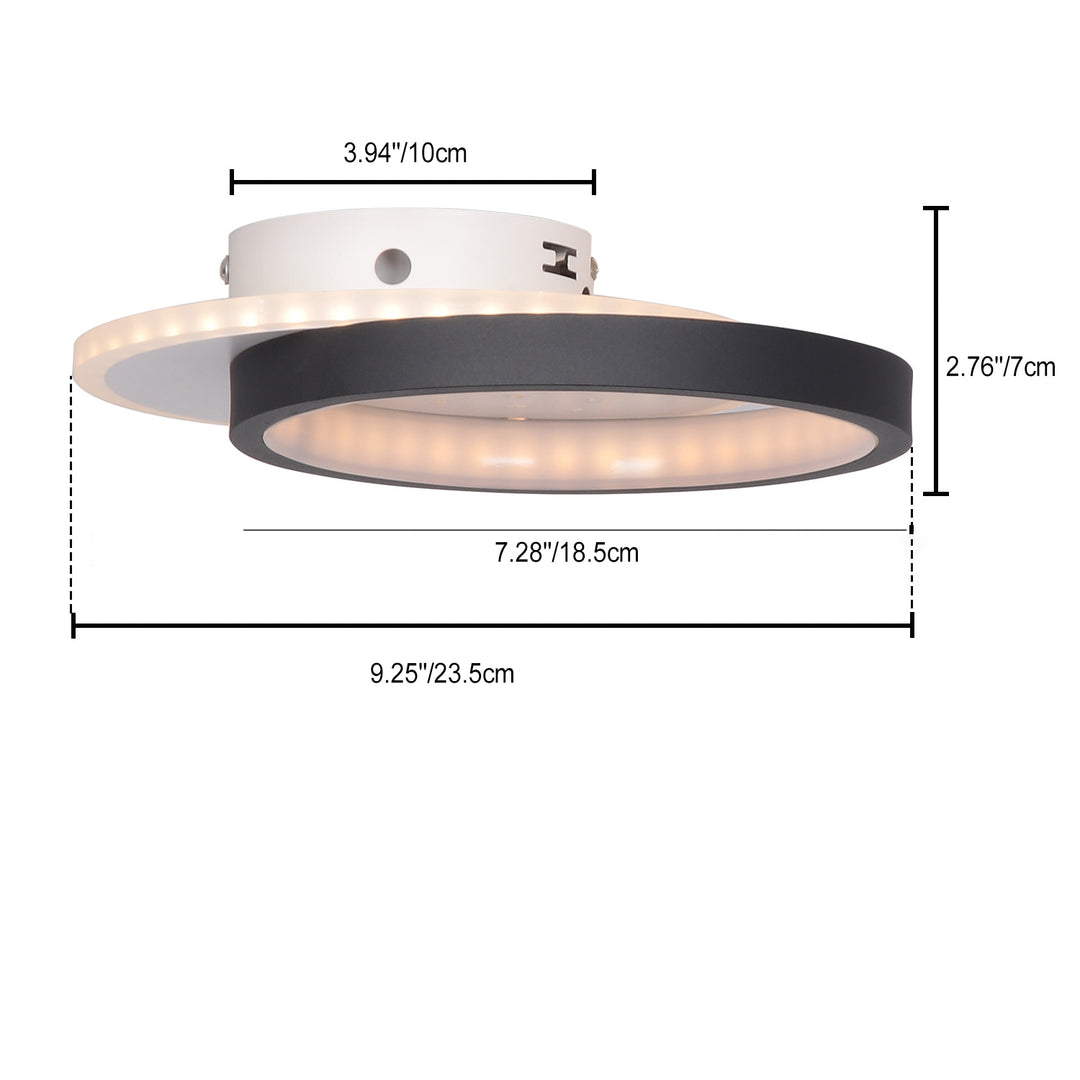 Plafonnier LED Semi-Encastré en Fer Acrylique Rond Géométrique Étoile Minimaliste Moderne pour Chambre 