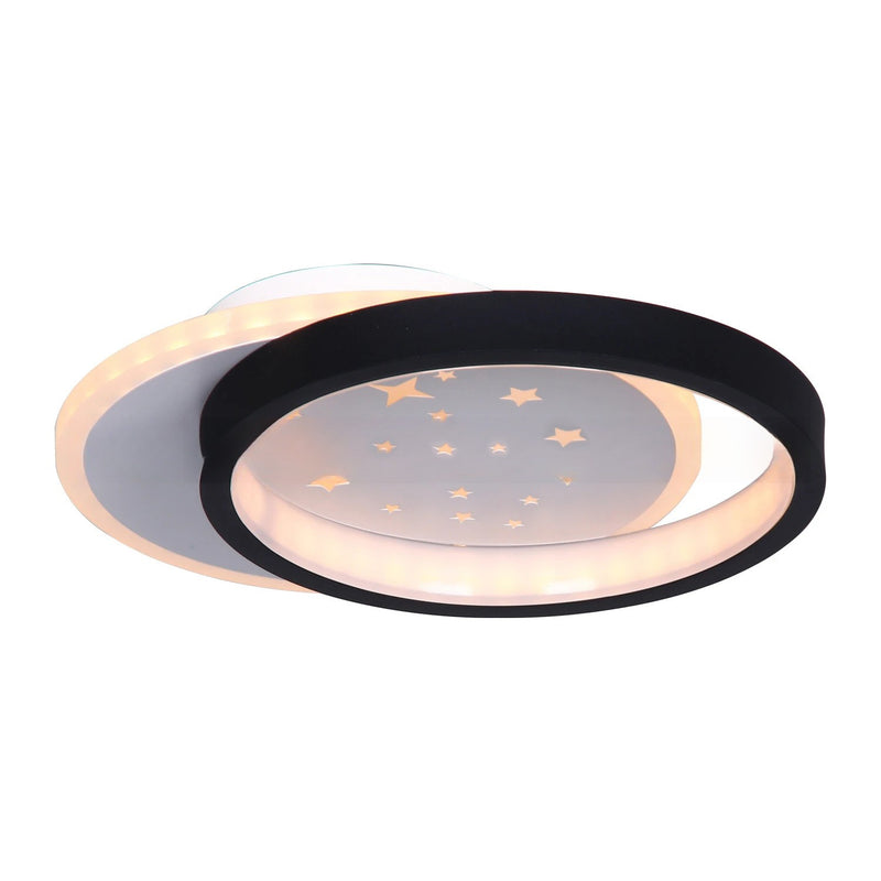 Plafonnier LED Semi-Encastré en Fer Acrylique Rond Géométrique Étoile Minimaliste Moderne pour Chambre 