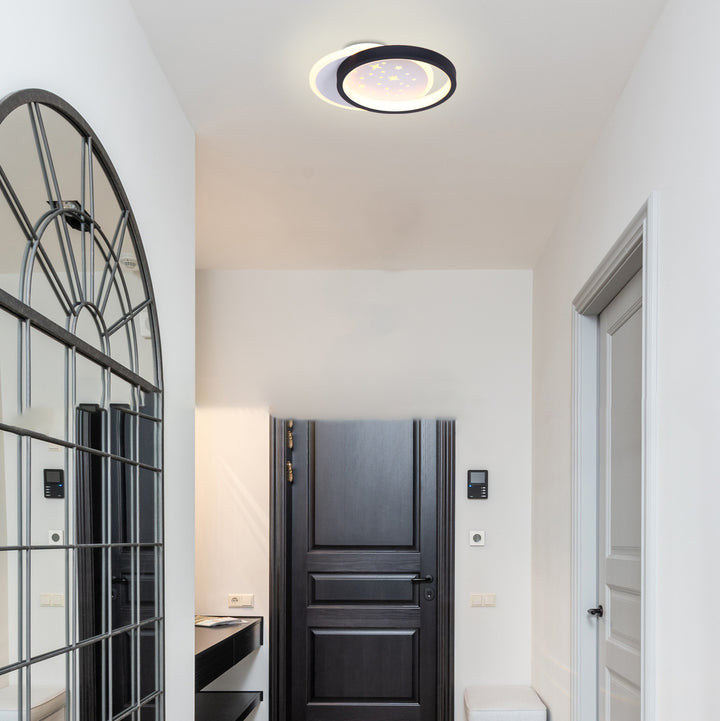 Plafonnier LED Semi-Encastré en Fer Acrylique Rond Géométrique Étoile Minimaliste Moderne pour Chambre 