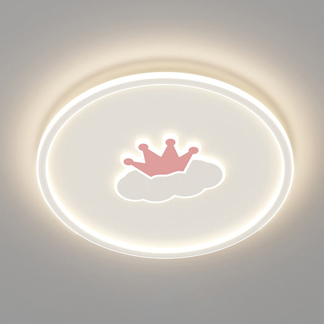 Plafonnier LED en acrylique et fer avec couronne d&