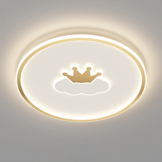Plafonnier LED en acrylique et fer avec couronne d&