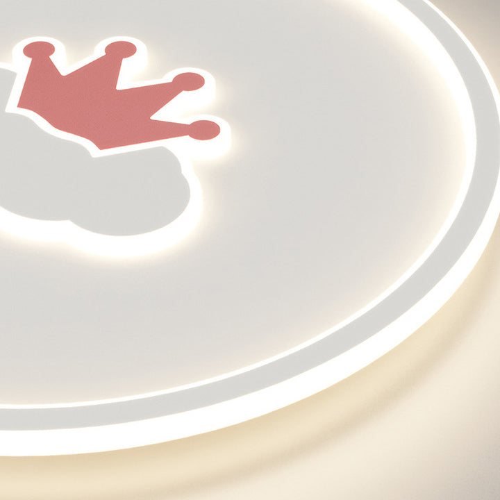 Plafonnier LED en acrylique et fer avec couronne d&