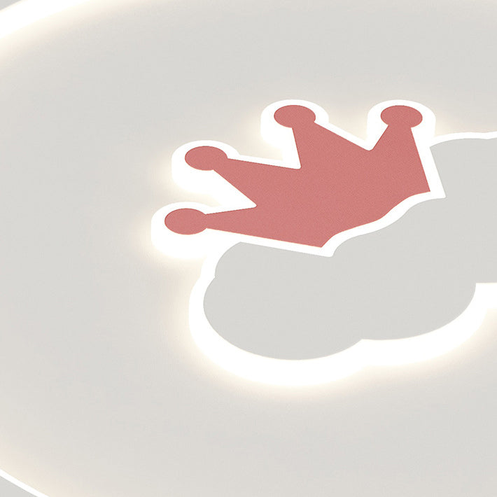 Plafonnier LED en acrylique et fer avec couronne d&