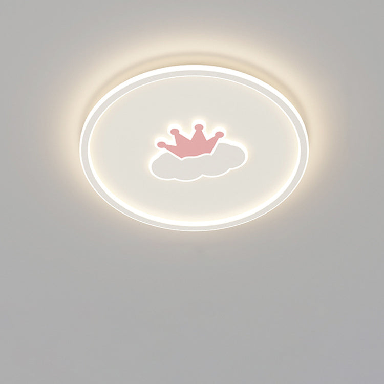 Plafonnier LED en acrylique et fer avec couronne d&