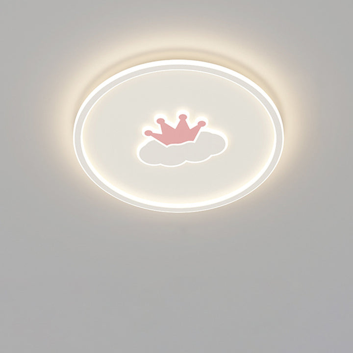 Plafonnier LED en acrylique et fer avec couronne d&