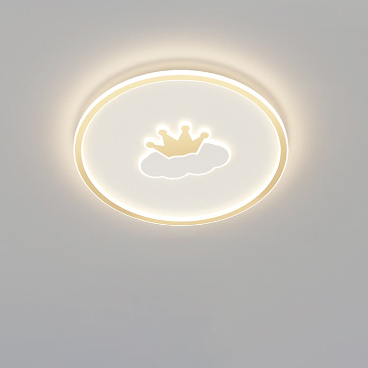 Plafonnier LED en acrylique et fer avec couronne d&