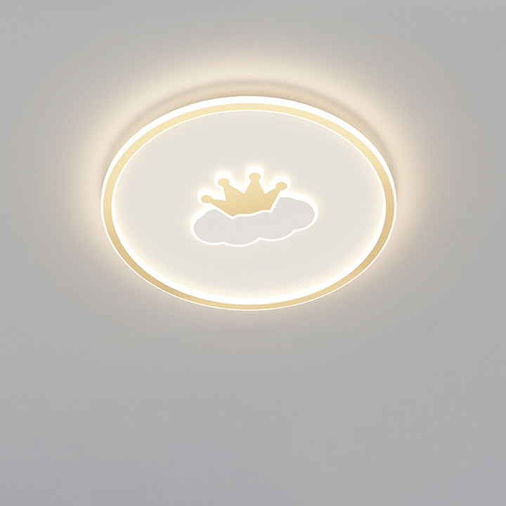 Plafonnier LED en acrylique et fer avec couronne d&