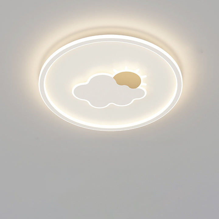 Plafonnier LED en acrylique et fer avec couronne d&