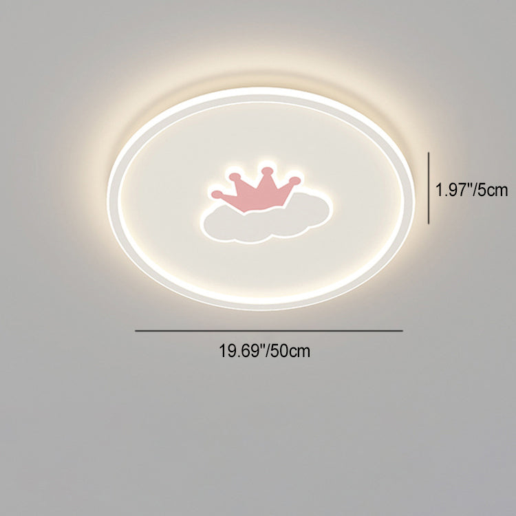 Plafonnier LED en acrylique et fer avec couronne d&
