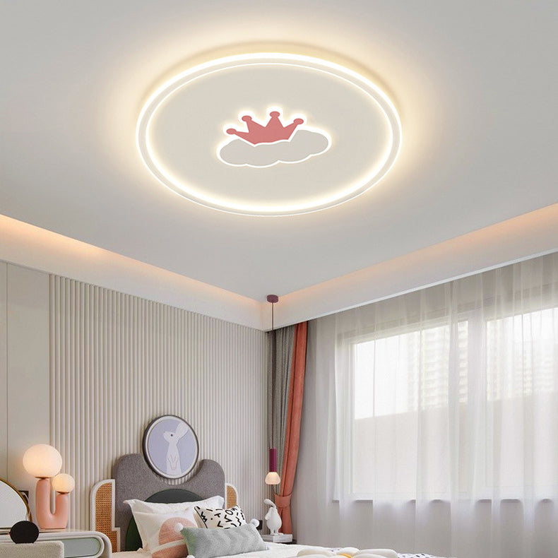 Plafonnier LED en acrylique et fer avec couronne d&