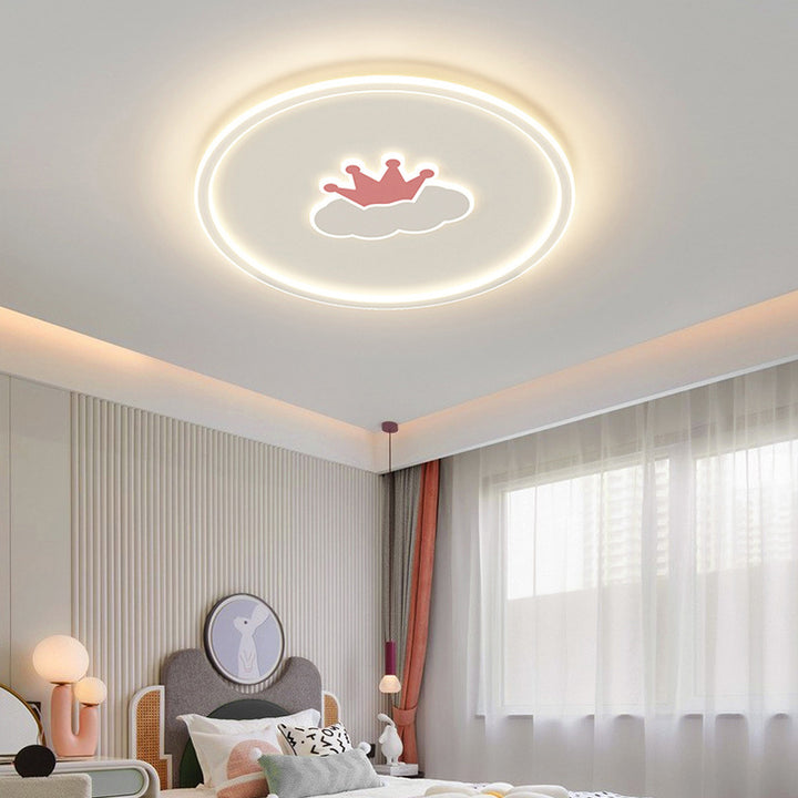 Plafonnier LED en acrylique et fer avec couronne d&