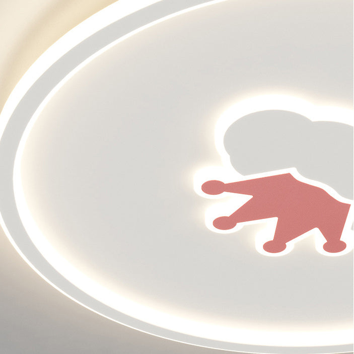 Plafonnier LED en acrylique et fer avec couronne d&