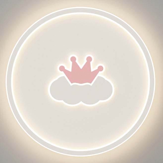 Plafonnier LED en acrylique et fer avec couronne d&