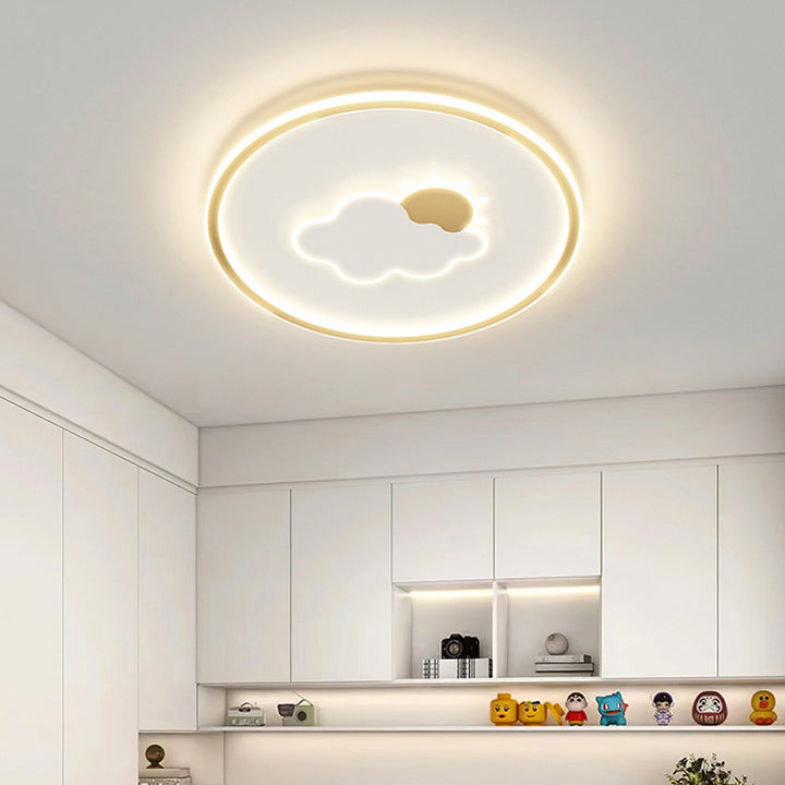 Plafonnier LED en acrylique et fer avec couronne d&