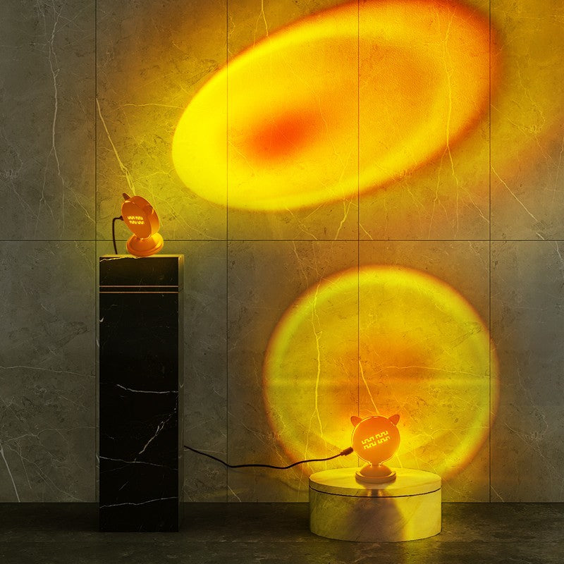 Lámpara de mesa de luz ambiental LED USB de ABS en forma de orejas de gato rosa creativa contemporánea para dormitorio 