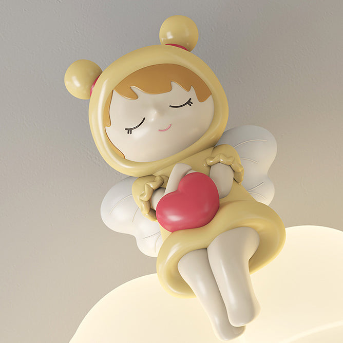 Applique murale contemporaine Creative Cloud Angel Rabbit Iron PE LED pour chambre d&