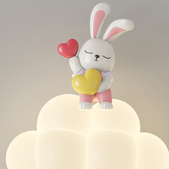Applique murale contemporaine Creative Cloud Angel Rabbit Iron PE LED pour chambre d&