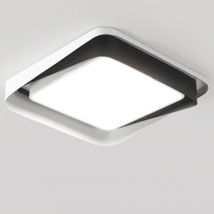 Modern Simplicity Iron Acrylic Square Round Rectangular LED Flush Mount Ceiling Light For Living Room