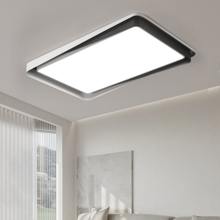 Modern Simplicity Iron Acrylic Square Round Rectangular LED Flush Mount Ceiling Light For Living Room
