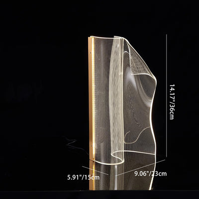 Zeitgenössische kreative unregelmäßige transparente Aluminiumacryl-LED-Tischlampe für Schlafzimmer 