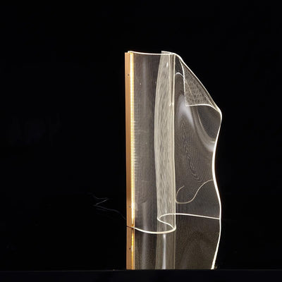 Zeitgenössische kreative unregelmäßige transparente Aluminiumacryl-LED-Tischlampe für Schlafzimmer 