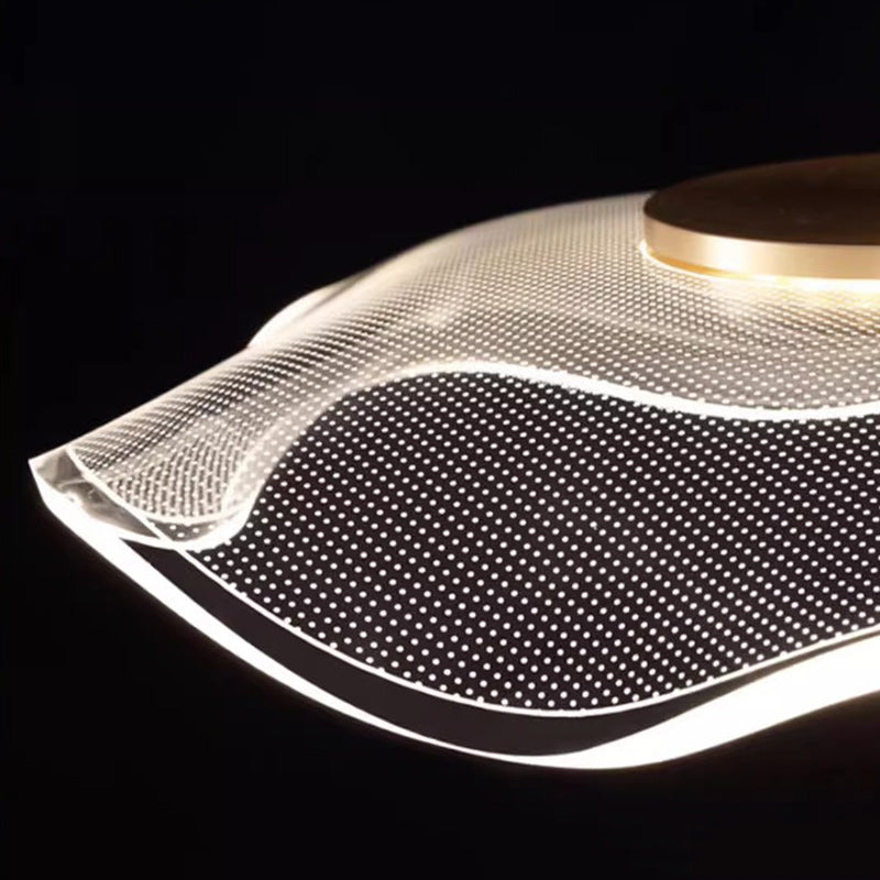 Zeitgenössische kreative unregelmäßige transparente Aluminiumacryl-LED-Tischlampe für Schlafzimmer 