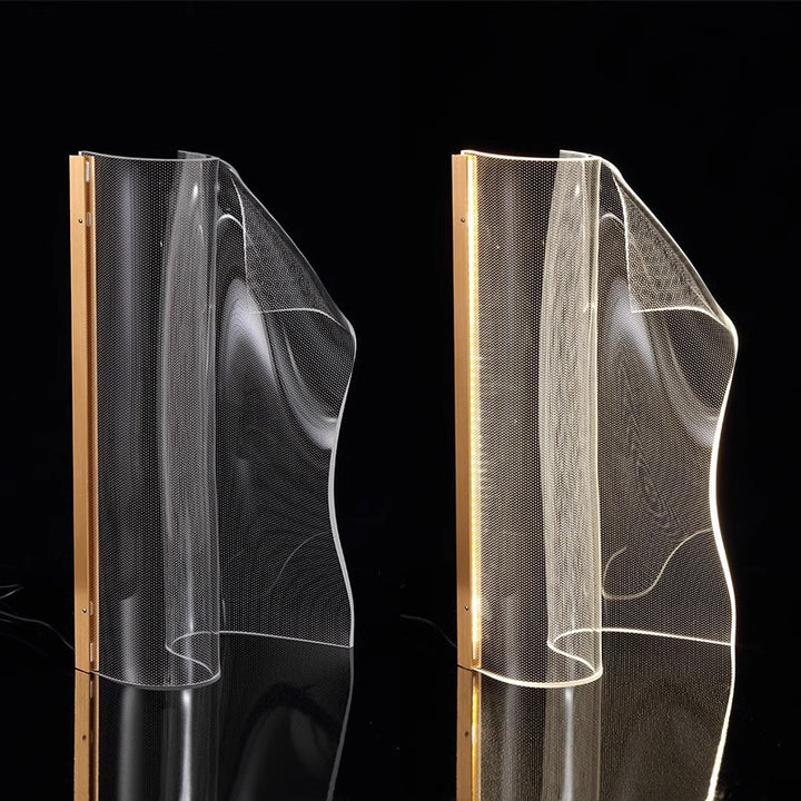 Contemporary Creative Irregular Transparent Aluminum Acrylic LED Table Lamp For Bedroom