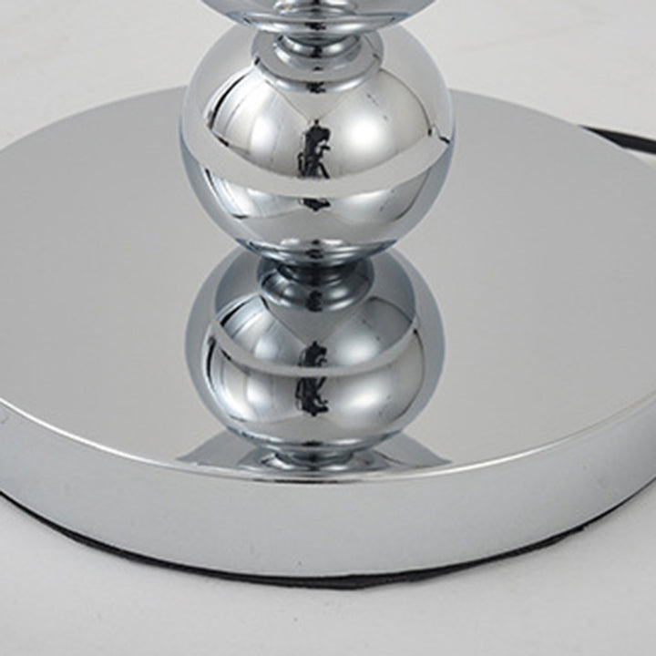 Modern Luxury Beaded Column Aluminum Acrylic 1-Light Table Lamp For Bedroom