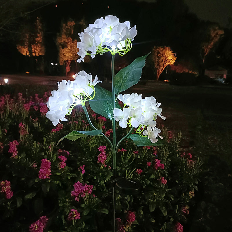 ضوء LED شمسي مقاوم للماء مع زهرة صناعية من القماش الإبداعي المعاصر لإدخال العشب في الفناء الخارجي 