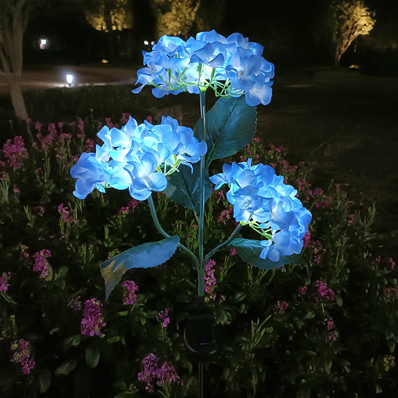 現代的なクリエイティブクロス人工花LEDソーラー防水芝生挿入ライト屋外パティオ用 