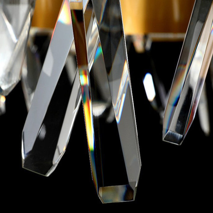 Luminaires suspendus modernes en cristal linéaire rectangulaire en acier inoxydable de luxe moderne pour salle à manger 