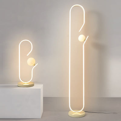 Zeitgenössische kreative dekorative gebogene Linie Eisen Acryl Aluminium Silikon LED Tischlampe für Schlafzimmer 