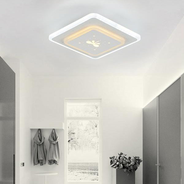 Moderne Einfachheit Verdeckte Installation Quadratische Form Hardware Acryl LED Unterputz Deckenleuchte Für Flur 