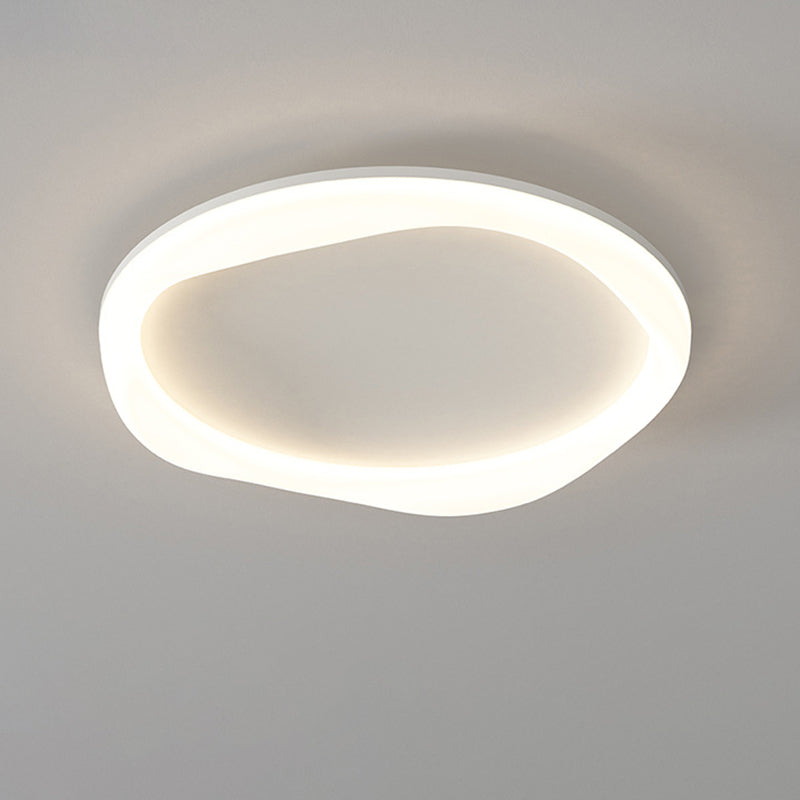 モダンシンプリシティアイロンアクリルラウンドLEDフラッシュマウントシーリングライトベッドルーム用 
