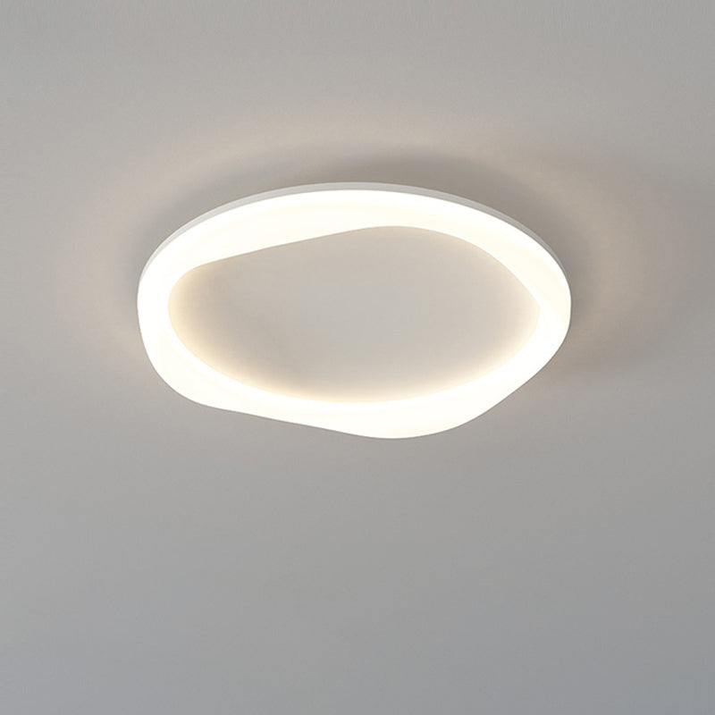 モダンシンプリシティアイロンアクリルラウンドLEDフラッシュマウントシーリングライトベッドルーム用 