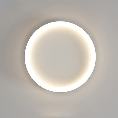 モダンシンプリシティアイロンアクリルラウンドLEDフラッシュマウントシーリングライトベッドルーム用 