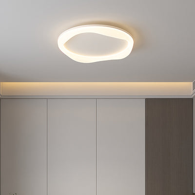 モダンシンプリシティアイロンアクリルラウンドLEDフラッシュマウントシーリングライトベッドルーム用 