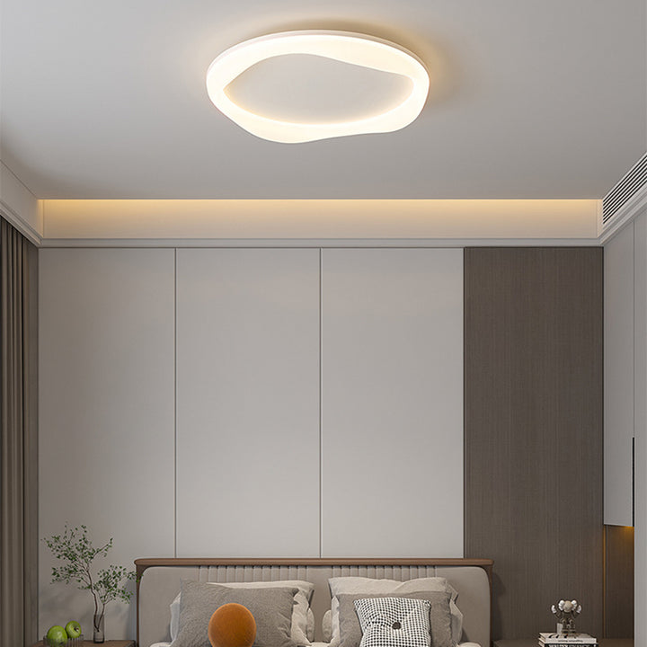 Modern Simplicity Iron Acrylic Round LED Flush Mount Ceiling Light For Bedroom