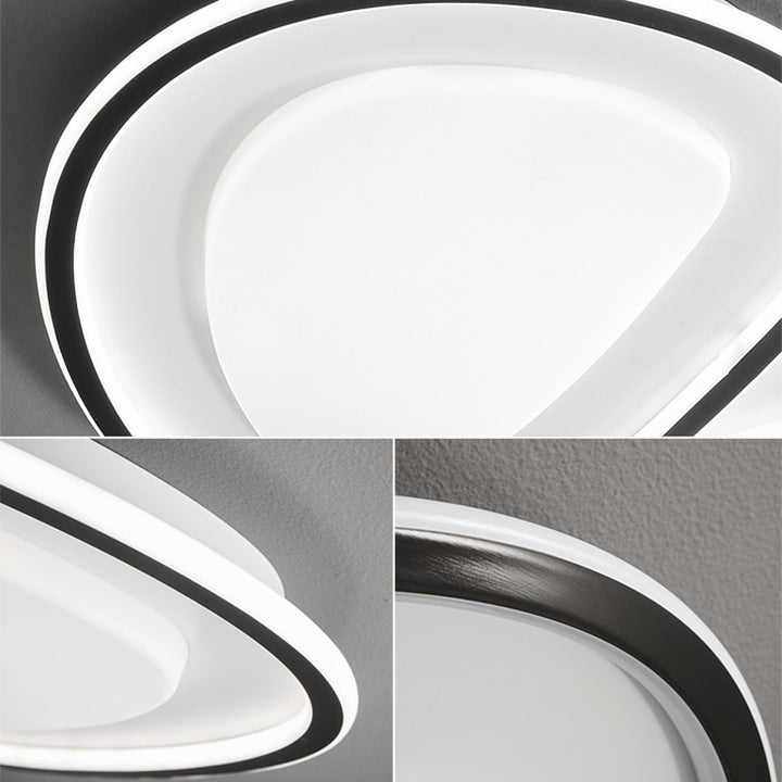 Modern Simplicity Copper Silicone Acrylic Triangle Cloud LED Flush Mount Ceiling Light For Bedroom