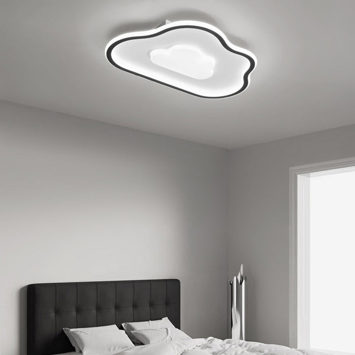 Modern Simplicity Copper Silicone Acrylic Triangle Cloud LED Flush Mount Ceiling Light For Bedroom